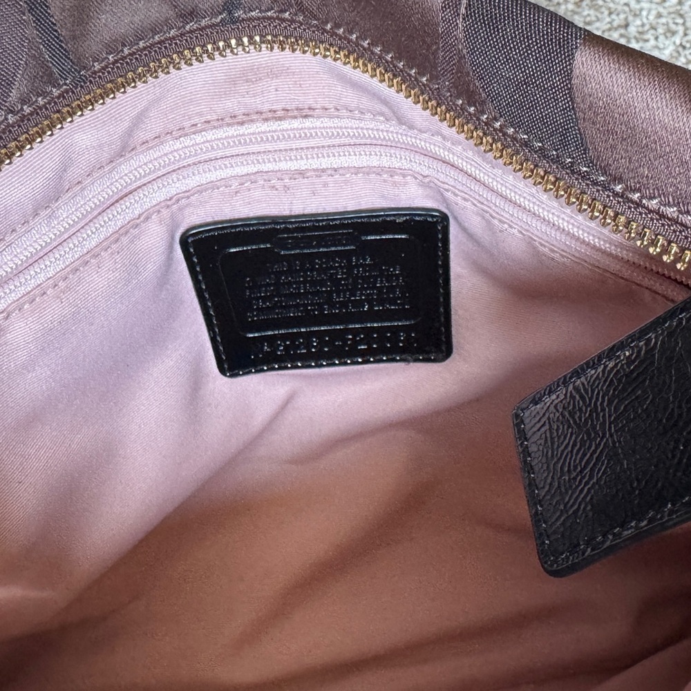 Coach‎ Signature Brown And Black Crossbody Bag With Leather Trim - Picture 8 of 13